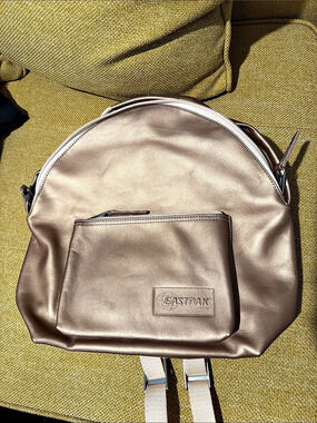 Eastpak Metallic Padded Pak'r Backpack in rose gold